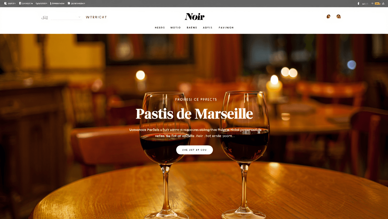Warm candlelit French bistro table with two glasses of red wine, soft amber glow, and blurred background